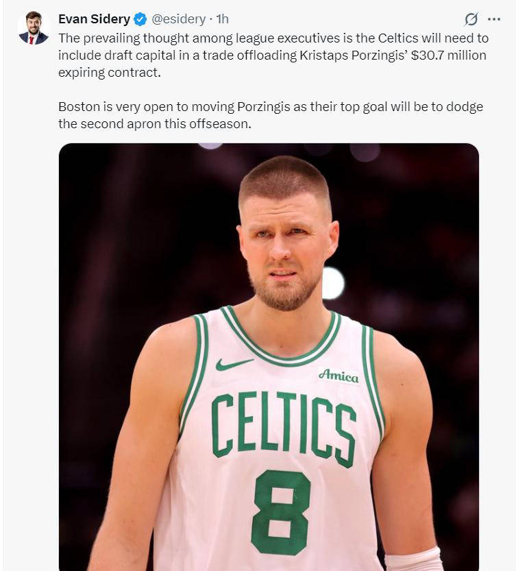 波士顿凯尔特人寻求交易：霍勒迪+波尔津吉斯成为焦点