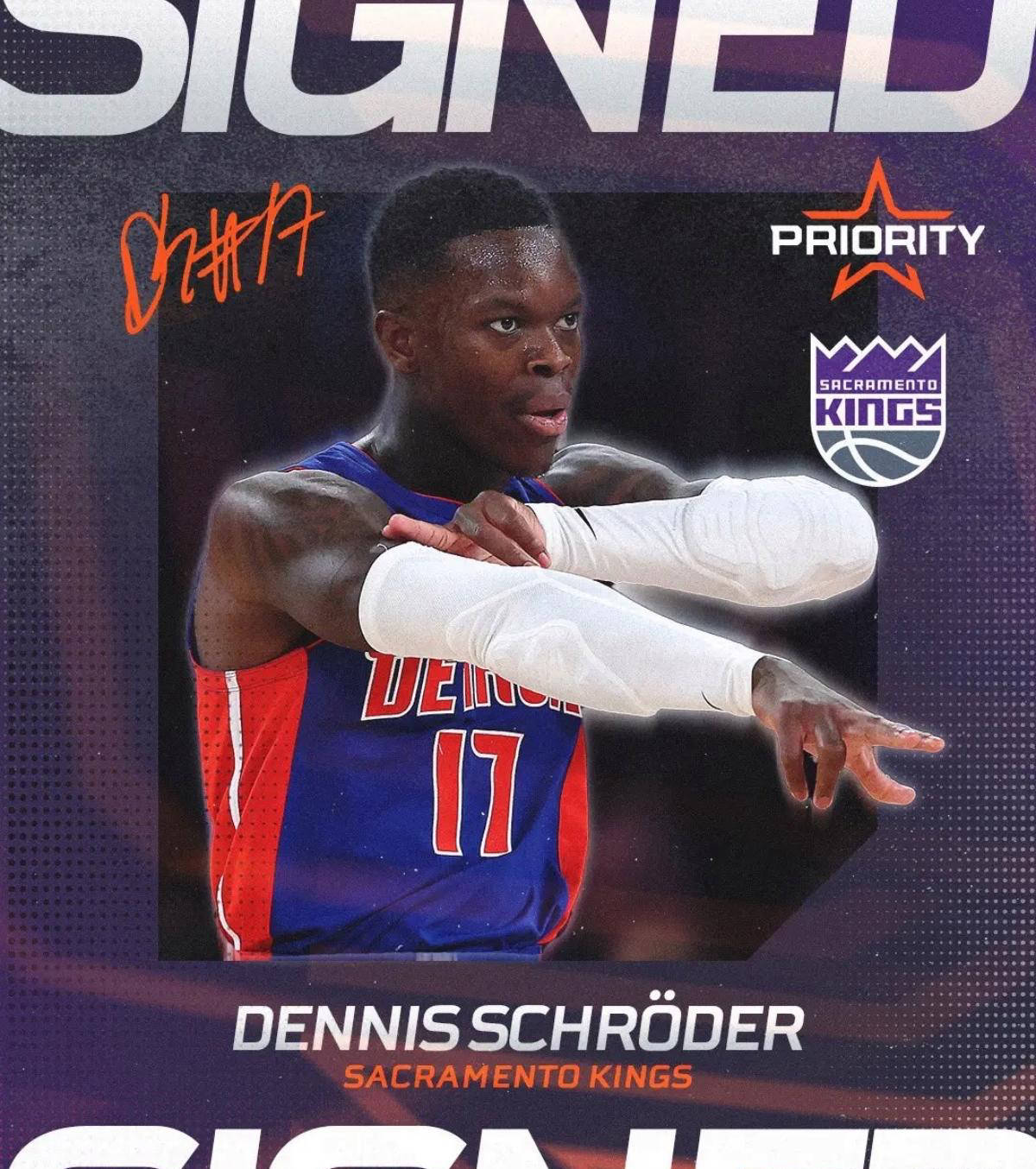 丹尼斯施罗德签下萨克拉门托国王3年4500万大合同